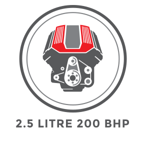 2.5 Litre Engine -  Producing 200BHP!