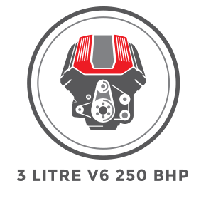 3 Litre V6 Engine, Producing 250BHP!
