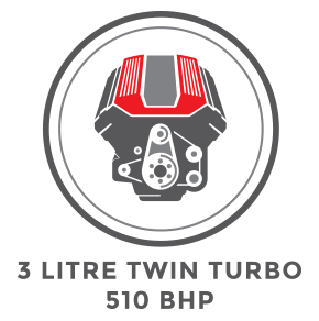 3 Litre Twin Turbo Engine, Producing 510BHP!